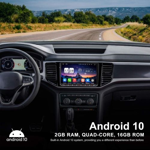  Vanku Android 10 Car Radio for VW Radio with Sat Nav 9 Inch Touchscreen Supports Qualcomm Bluetooth 5.0 DAB + WiFi 4G Android Car 2 Din