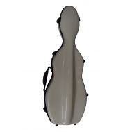 Vio Music Cello-Shaped Violin Case 4/4, Fiberglass-Milk White