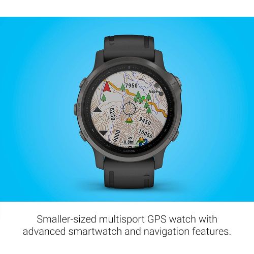 가민 [아마존베스트]Garmin fenix 6S Sapphire, Premium Multisport GPS Watch, Smaller-Sized, Features Mapping, Music, Grade-Adjusted Pace Guidance and Pulse Ox Sensors, Carbon Gray DLC with Black Band
