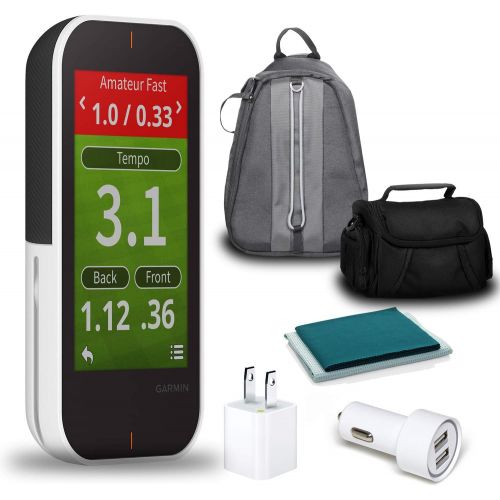 가민 Garmin Approach G80 Handheld Golf GPS & Launch Monitor with 2-Port USB Car Adapter, Wall Adapter and Protectice Carrying Case