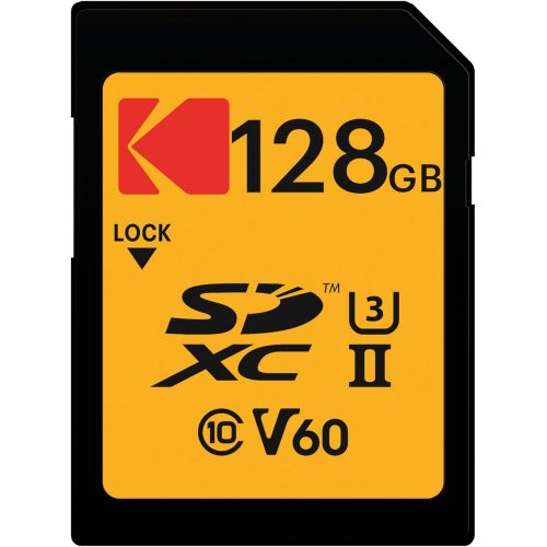 Kodak 128GB UHS-II U3 V60 Ultra Pro SDXC Memory Card
