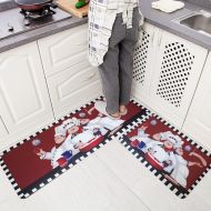 USTIDE Lovely Chef Creative Doormats,Non-Slip Rubber Back Floor Mats,2PC