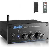 Moukey Audio Amplifier 2 Channel Bluetooth 5.0, 200W Mini Amplifier Receiver for Speakers, HiFi Power Amp with Headphone Jack, Bass/Treble Remote Control for Home Speakers- MAMP4