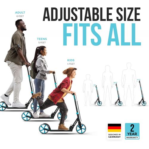  APOLLO Adult Scooter - Folding Kick Scooter for Adults, Teens & Kids Ages 6 Years and up with Big Wheels (XXL), Foldable Kick Scooters with LED Light Up Wheel Options, Scooter for
