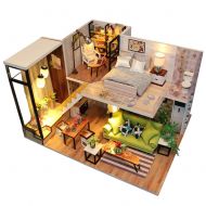 Sotihunt CuteBee Dollhouse Miniature with Furniture Wooden DIY Dollhouse Kit with Led Light as Best Gift, Buildings Collection and Home Decoration for Girl