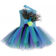 Tutu Dreams Peacock Feather Costume for Girls 1-12Y Birthday Halloween Party