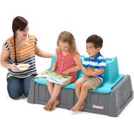 Simplay3 Sand and Water Kids Bench, 2-in-1 Sand and Water Table with Outdoor Storage Bench, Gray and Teal