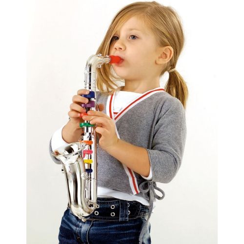  [아마존베스트]Click N Play Saxophone with 8 Colored Keys, Metallic Silver