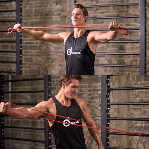  Odoland 5 Packs Pull Up Assist Bands, Pull Up Straps, Resistance Bands with Door Anchor and Handles, Stretch Mobility, Powerlifting and Extra Durable Exercise Bands with eGuide