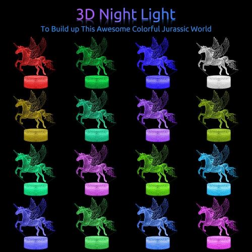  [아마존베스트]PASTACO Unicorns Gifts for Girls, Unicorn Night Lights for Girls Room, 16 Colors Changing & Dimmable LED Bedside Lamp for Girls Bedroom with Remote/Touch Unicorn Toys for Kids Birt