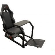GTR Simulator GTA Model Majestic Black Frame with Adjustable Black Leatherette Racing Seat Racing Driving Gaming Simulator Cockpit Chair