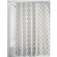 InterDesign Trellis Fabric Shower Curtain - Stall 54 x 78, Stone Gray/White