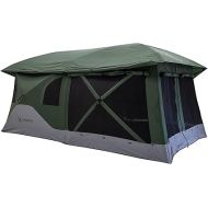 Gazelle Tents T3 Tandem GT350GR Pop-Up Portable Camping Hub Tent, Easy Instant Set up in 90 Seconds, Alpine Green, 6-Person, Family, Overlanding, 82