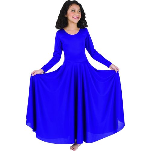  Body Wrappers 588  588XX Womens Praise Loose Fit Long Sleeve Dance Dress