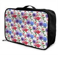 HFXFM Floral Seamless Travel Pouch Carry-on Duffel Bag Waterproof Portable Luggage Bag Attach to Suitcase
