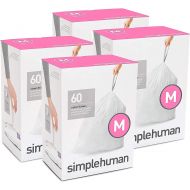 simplehuman Code M Custom Fit Liners, Tall Kitchen Extra Strong Trash Bag, 45 Liter / 12 Gallon, 12 Refill Packs (240 Count)