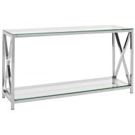 Safavieh Home Collection Hayward Chrome Glass Top Couture Console Table