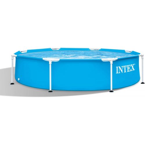 인텍스 Intex 28205EH 8ft x 20in Durable Steel Metal Frame Outdoor Backyard Circular Swimming Pool with Reinforced Sidewalls (Pump Not Included)