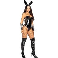 Musotica Sexy Rampant Rabbit Black Vinyl Romper Bunny Costume