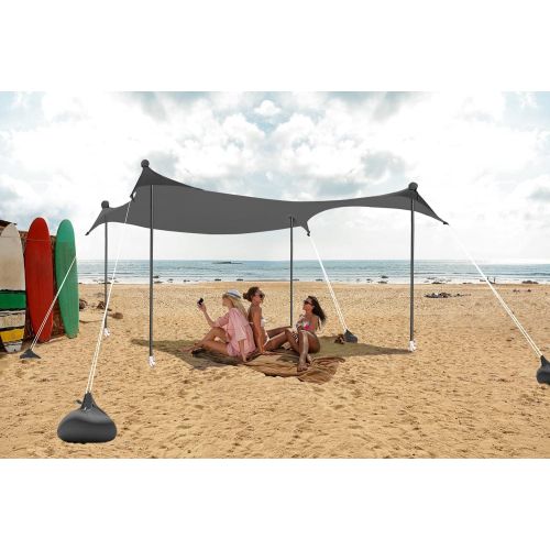  ABCCANOPY Beach Portable Sun Shelter for Beach, Camping Trips (10x9 FT, Gray)