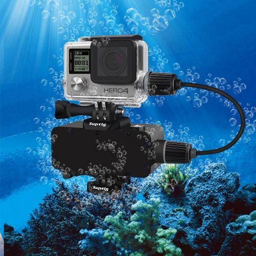 [아마존베스트]Suptig Housing Rechargeable Waterproof Housing for Gopro Herowater resistant 4Hero 3+ Outside Sport Camera for Underwater Use Up To 98ft (30m)