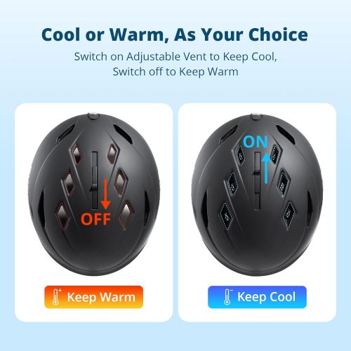  AKASO Ski Helmet for Men and Women, Snowboard Helmet, Snow Sport Helmet, Goggles Compatible, Ski Helmet for Youth