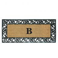 Nedia Home Acanthus Border with Rubber/Coir Doormat, 24 by 57-Inch, Monogrammed B