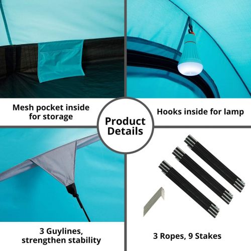  Alvantor Outdoor Warrior Backpacking Camping Tent Portable Compact Family Tent Shelter 81”x51”x41”