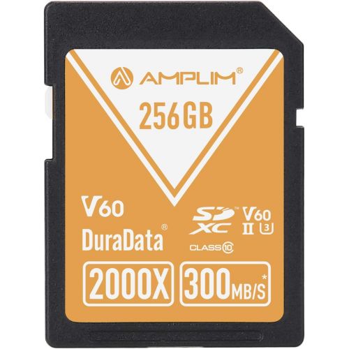  Amplim 256GB V60 UHS-II SD SDXC Card, 300MB/S 2000X Lightning Speed Performance, Extreme Read, U3 Secure Digital Memory Storage for Professional Photographer and Videographer