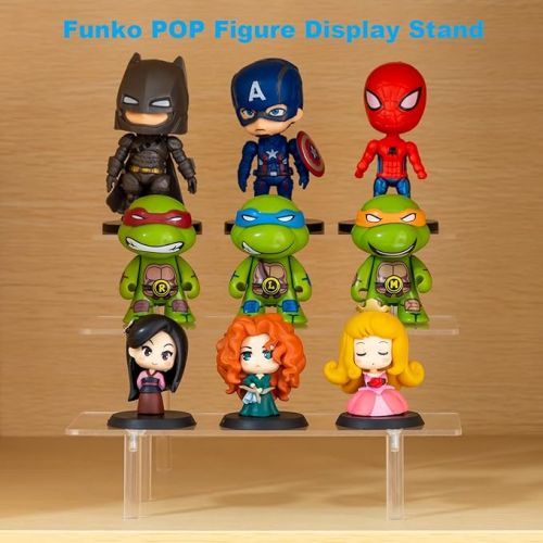  HENABLE Clear Acrylic Perfume Display Stand Organizer, 3 Tier Cupcake Stand Risers for Food, Tabletop Use, Amiibo Funko POP Figures