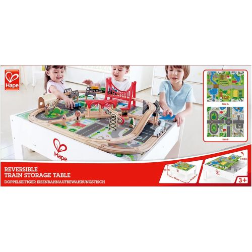  Hape Railway Play and Stow Storage and Activity Table for Wooden Trainsets