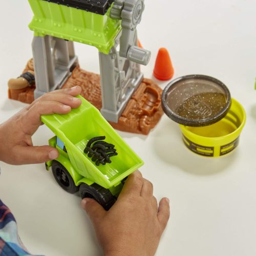 [아마존베스트]Play-Doh Wheels Gravel Yard Construction Toy with Non-Toxic Pavement Buildin Compound Plus 3 Additional Colors