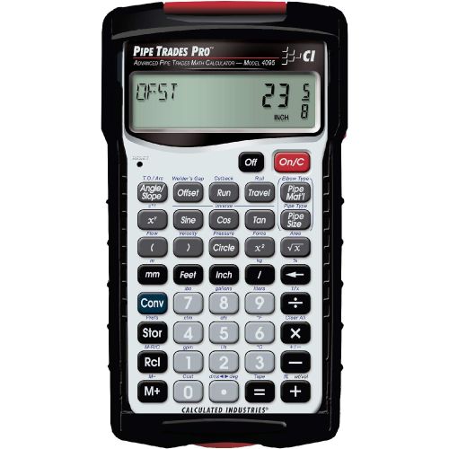  Calculated Industries 4095 Pipe Trades Pro Advanced Pipe Layout and Design Math Calculator Tool for Pipefitters, Steamfitters, Sprinklerfitters and Welders Built-in Pipe Data for 7
