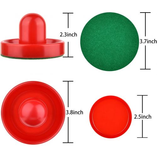  Coopay Air Hockey Pushers and Thicker Air Hockey Pucks, Goal Handles Paddles Replacement Accessories for Game Tables (4 Striker, 4 Puck Pack)