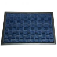 Rubber-Cal Wellington Rubber Backed Carpet Mat - 2 x 3 feet - Blue Entrance Door Mat