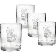 Lenox Tuscany Classics DOF Holiday Crystal Whiskey Glasses with Christmas Ornament Engraving / Custom Engraved Holiday Drinking Glasses