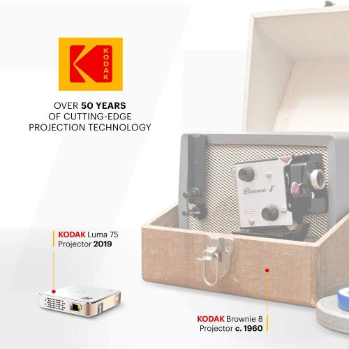  KODAK Ultra Mini Portable Projector HD LED DLP Rechargeable Pico Projector - 100” Display - Includes Soft Case