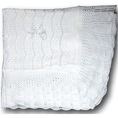  Suma White or Ivory Baby Christening Shawl, Baptism Blanket 40 X 50