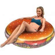 GoFloats Cheeseburger Party Tube - Giant Size Hamburger Pool Float That Will Leave You Hungry for More