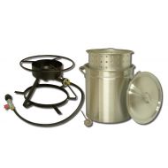 King Kooker 5012 Portable Propane Outdoor Boiling and Steaming Cooker Package with 50-Quart Aluminum Pot and Steaming Basket