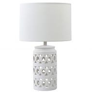 Stone & Beam Ceramic Light Modern Ceramic Table Lamp with Bulb, 18.3H, Brushed Nickel