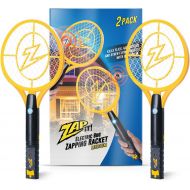 ZAP IT! Bug Zapper Twin-Pack Rechargeable Mosquito, Fly Killer and Bug Zapper Racket - 4,000 Volt - USB Charging, Super-Bright LED Light to Zap in The Dark - Safe to Touch (Medium