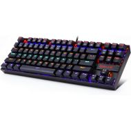 Redragon K552 RED LED Backlit Mechanical Gaming Keyboard Small Compact 87 Key Metal Mechanical Computer Keyboard KUMARA USB Wired Cherry MX Blue Equivalent Switches for Windows PC