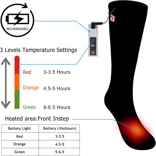  Autocastle Electric Heated Socks Rechargeable Battery Heat Sox Kit for Men Women,Unisex Winter Warm Battery Powered Heating Thermal Stockings,Novelty Sports Outdoor Heated Socks Hu