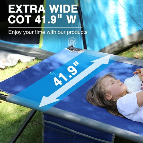  [아마존베스트]EVER ADVANCED Oversized XXL Folding Camping Cot for Outdoor Travel Portable Tent Bed with Carry Bag Support to 550 lbs
