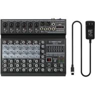 Professional DJ Mixer Audio, Phenyx Pro Sound Mixer, 8-Channel Sound Board Audio Mixer w/Bluetooth & USB Audio Interface, Stereo Equalizer, 16 DSP Effects, 3-Band EQ, For Studio & Stage (PRX-700)