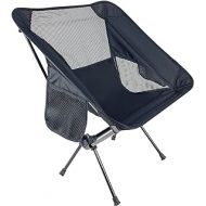 Sutekus Portable Camping Chairs Ultralight Backpacking Chairs Camping Folding Chairs Beach Chairs with Side Pocket and Carry Bag - New Version (Black)