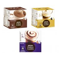 Nescafe Dolce Gusto 3 Flavour Variety Pack (Pack of 3, Total 48 Capsules)