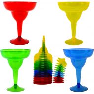 [아마존베스트]KINREX Margarita Glasses Set - Plastic Glass - 11.5 Ounces - 20 Count - Party Assorted Red, Blue, Green and Yellow
