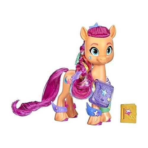 마이 리틀 포니 My Little Pony: A New Generation Rainbow Reveal Sunny Starscout - 6-Inch Orange Pony Toy with Surprise Rainbow Braid and 17 Accessories
